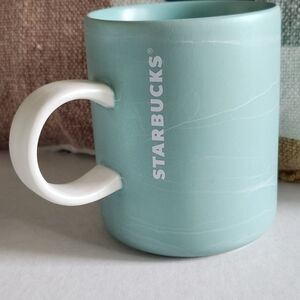 Starbucks 2019 Spring Shiny Teal Aqua Mint Marble 12oz Coffee Mug Rare Edition